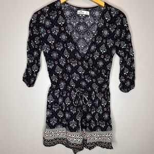 Hollister paisley print long sleeve romper
